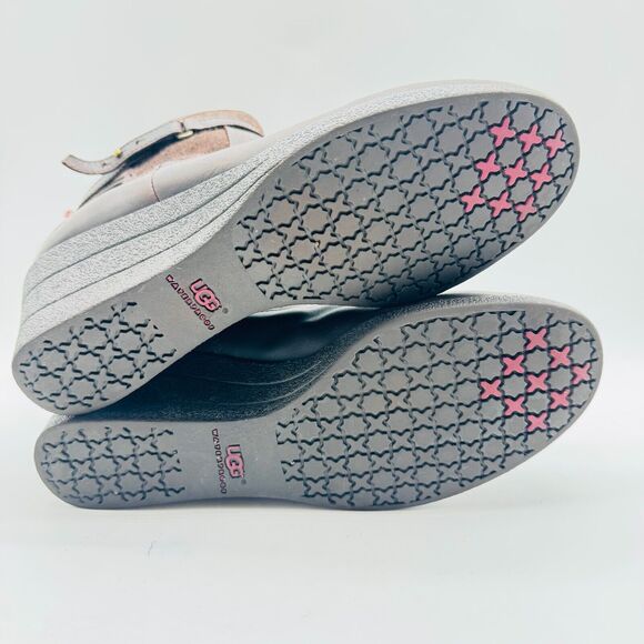 Ugg Boots Womens 9 Brown Leather Wedge Booties Casual Comfort Ankle Shoes - Picture 10 of 12